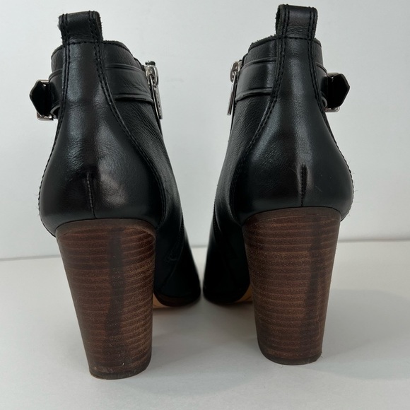 Coach Hewes Safari Black Leather Ankle Boots Size 8 - Picture 4 of 12